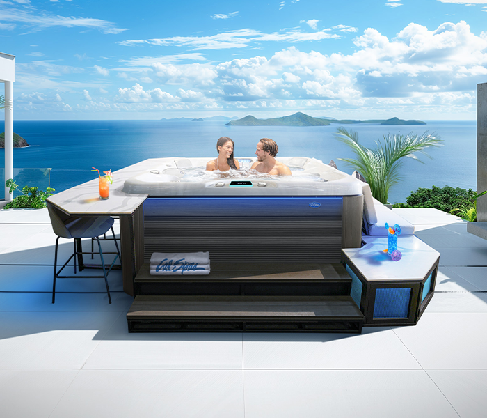 Calspas hot tub being used in a family setting - Utica